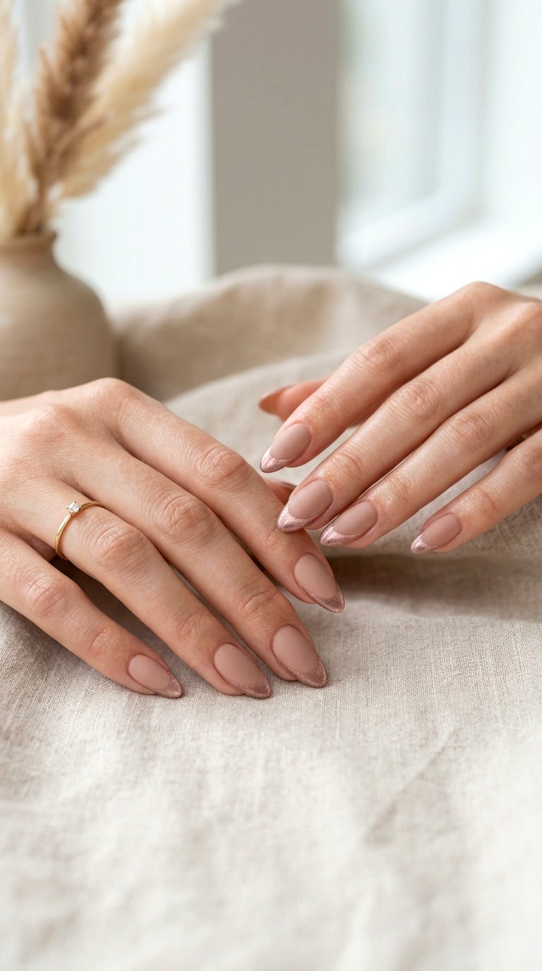 Minimal French Matte Cat Eye Nails - 22 Summer Minimal Matte Cat Eye Nails Ideas