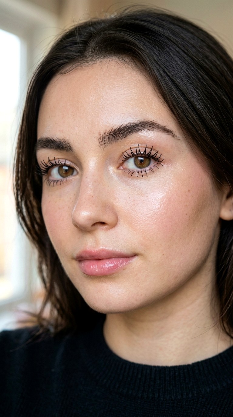 Minimal Lash Clump Wet Mascara Look - 20 Glass Skin Full Glam Makeup Trends Everyone Loves