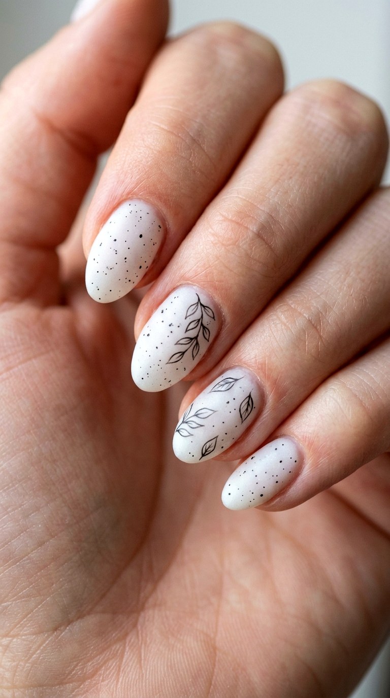 Minimal Milky White and Speckle - 29 Fun Spring Multicolor Nails