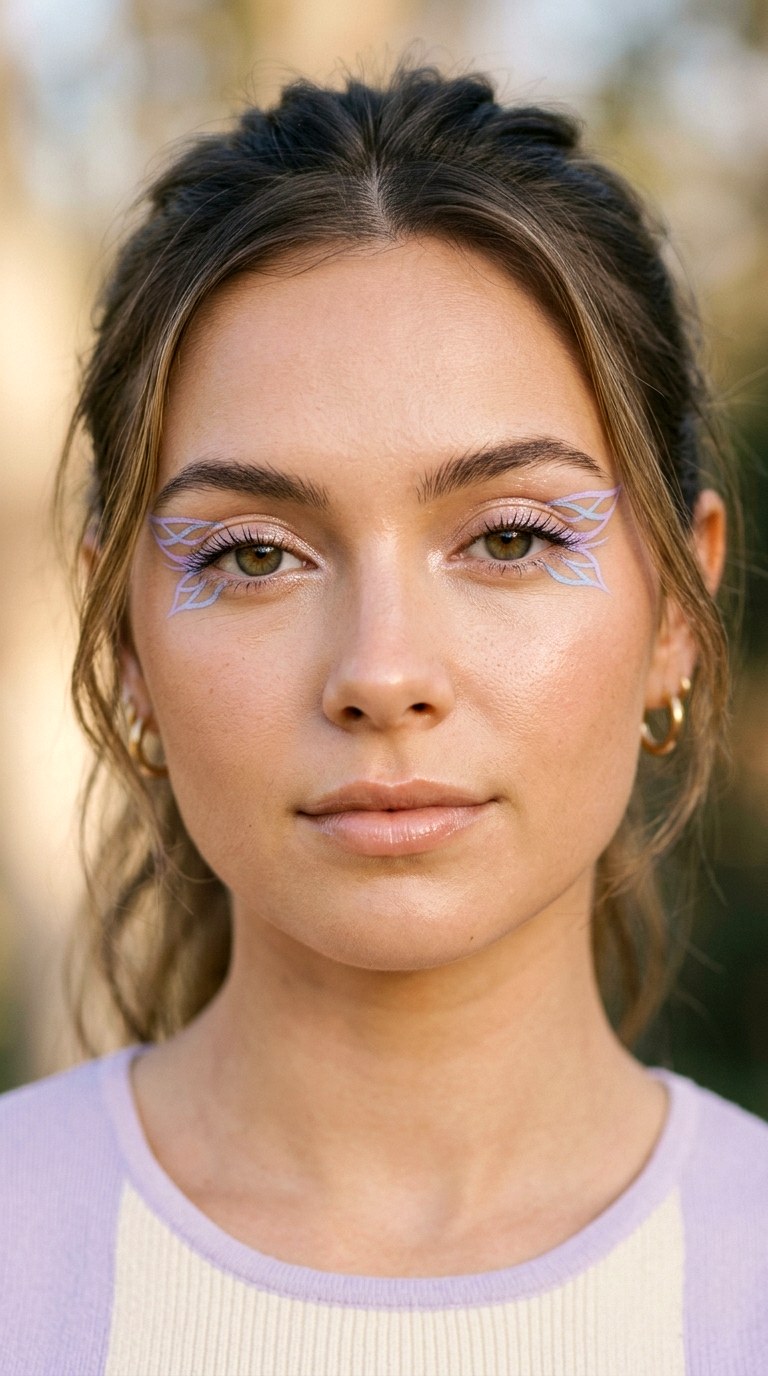 Minimal Pastel Wing Liner Look - 27 Butterfly Pastel Eye Makeup