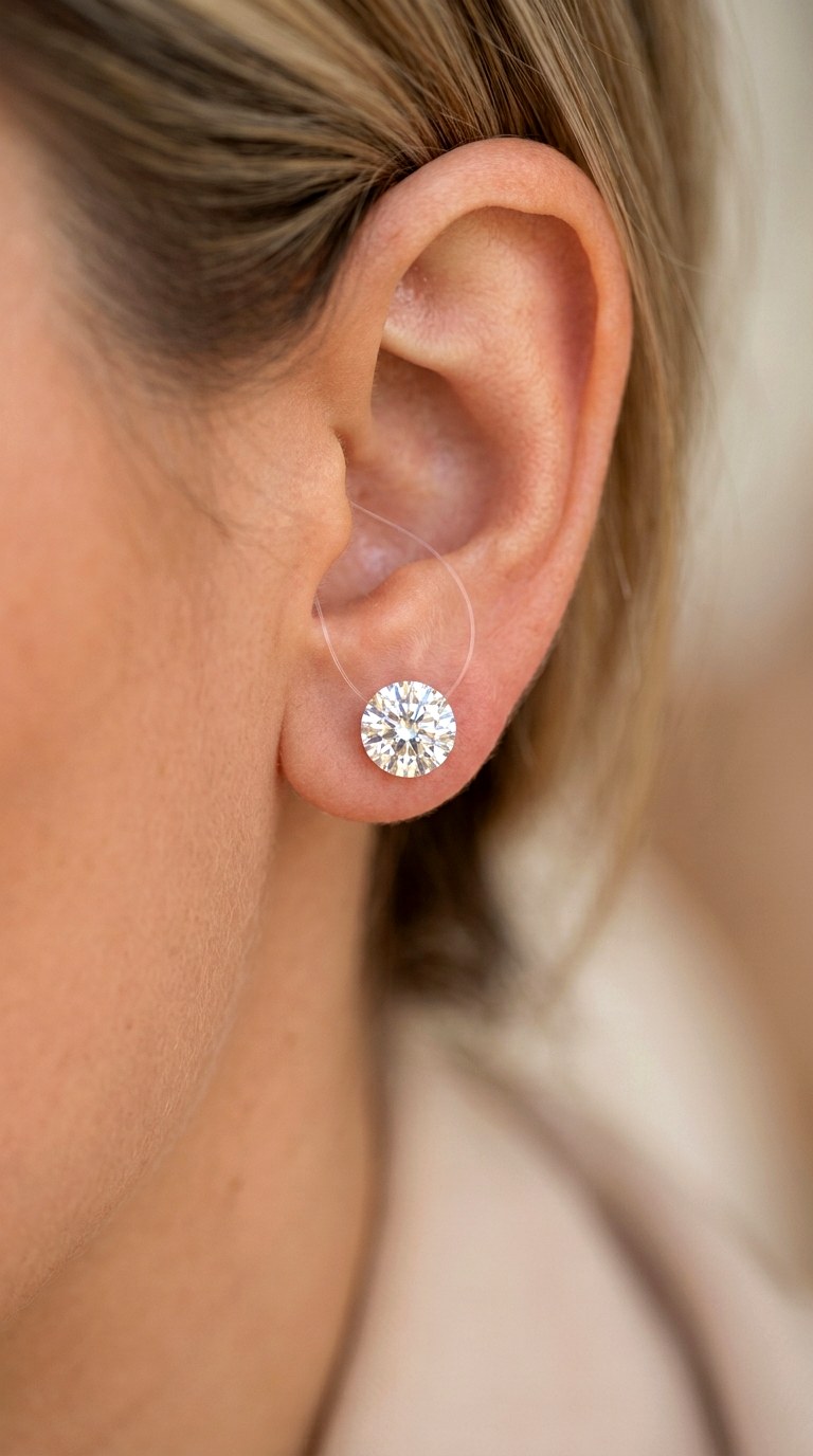Minimalist Floating Diamonds - 20 trending earrings