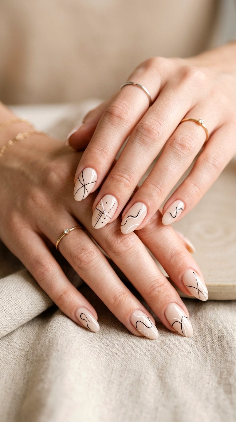 Minimalist Line Art Nails - 20 Trendy Spring Nail Art Ideas You Need to Try This Year