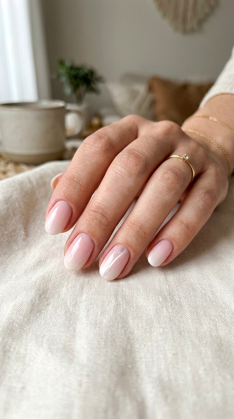Minimalist Thin Cat Eye Stripe Design - 20 Spring Pink and White Gradient Cat Eye Nails Ideas