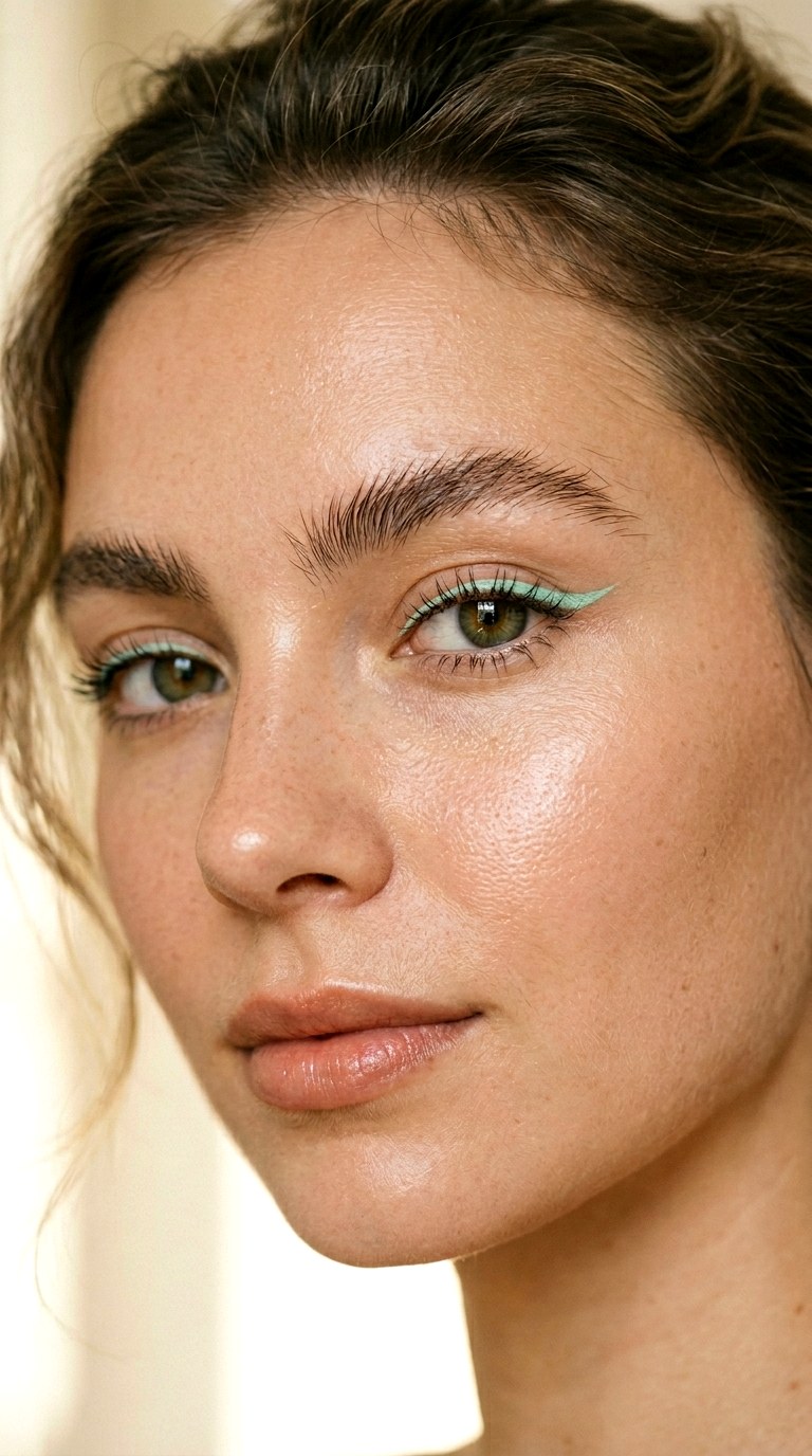 Minimalist Thin Mint Liner - 28 Mint Green Graphic Liner Look