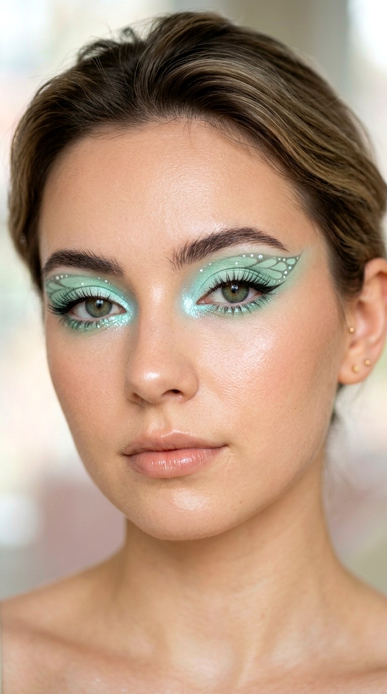 Mint Green Fantasy Wings - 27 Butterfly Pastel Eye Makeup