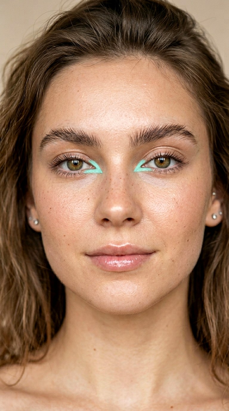 Mint Green Inner Corner Graphic Detail - 28 Mint Green Graphic Liner Look