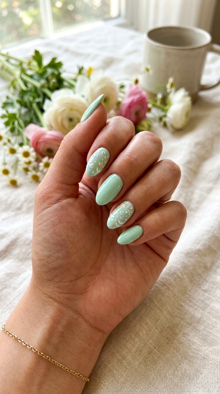 Mint Green Refresh - 22 Spring Nail Inspiration Ideas for Your Next Manicure