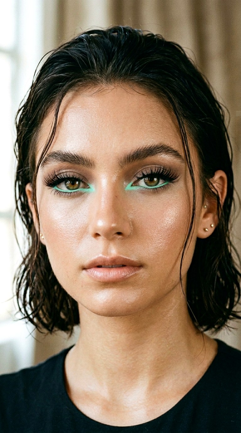 Mint Green Reverse Graphic Liner - 28 Mint Green Graphic Liner Look