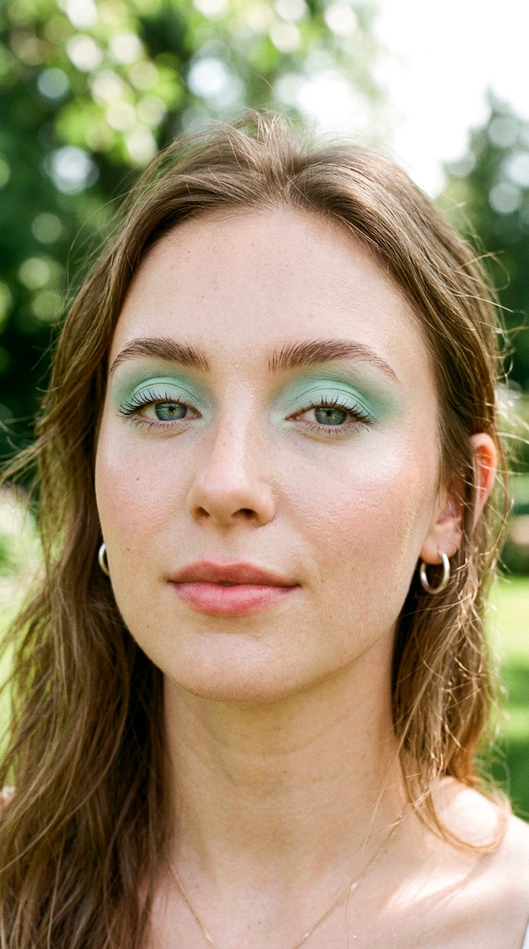 Mint Green Soft Blur - 21 Summer Colorful Eye Makeup 2026 Ideas