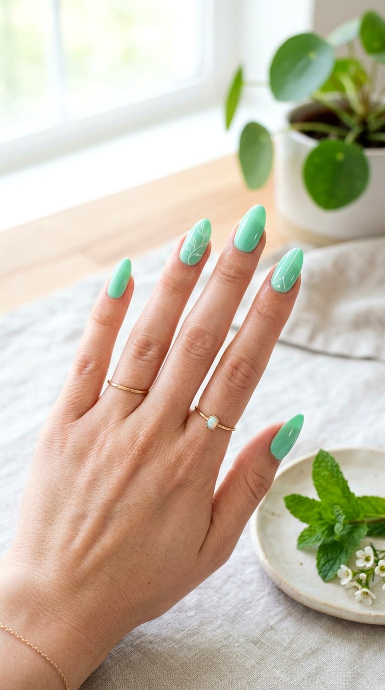 Mint Green Spring Nails - 30 Aesthetic Spring Nail Designs Trending on Pinterest
