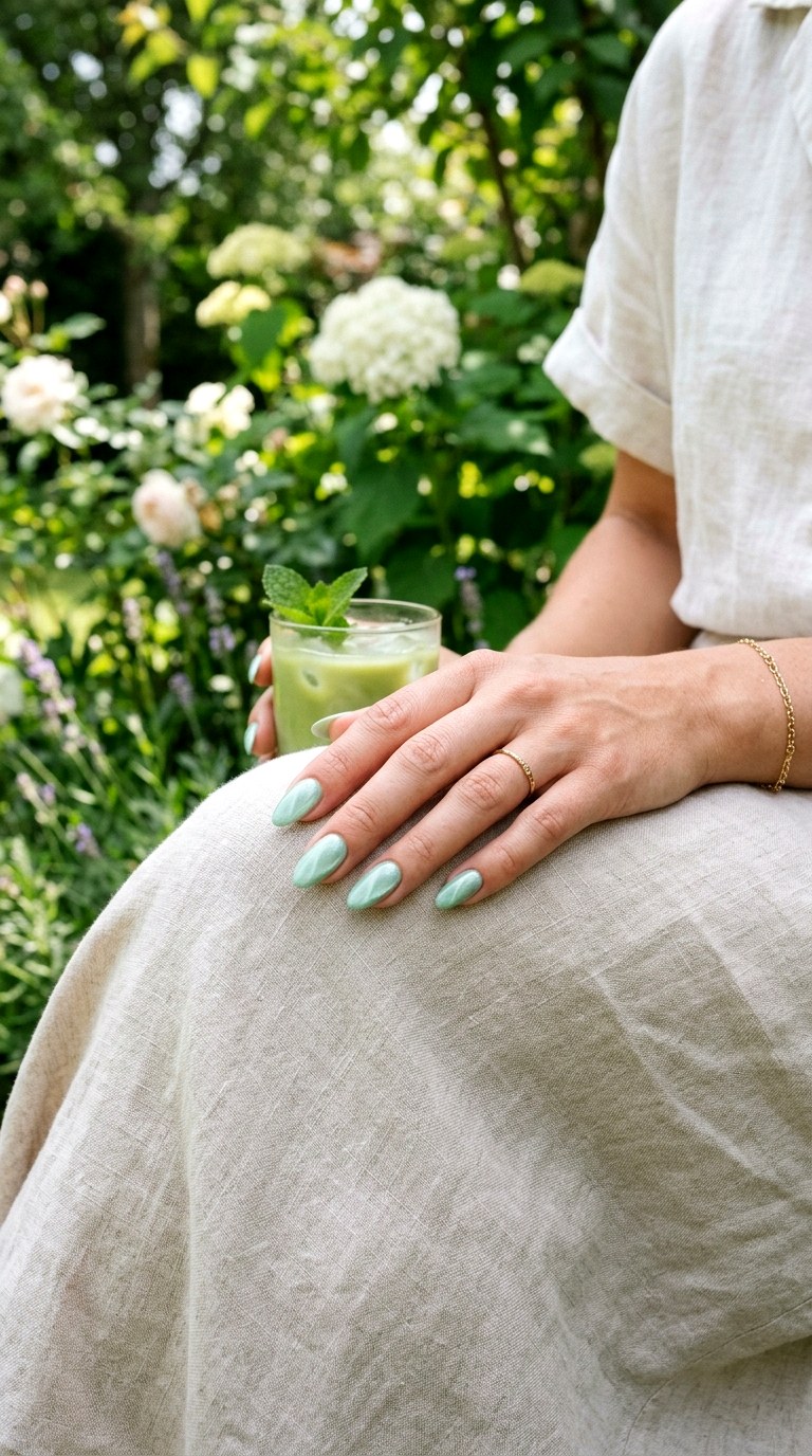 Mint Green Swirl Cat Eye - 21 Summer Swirl Cat Eye Nails Ideas