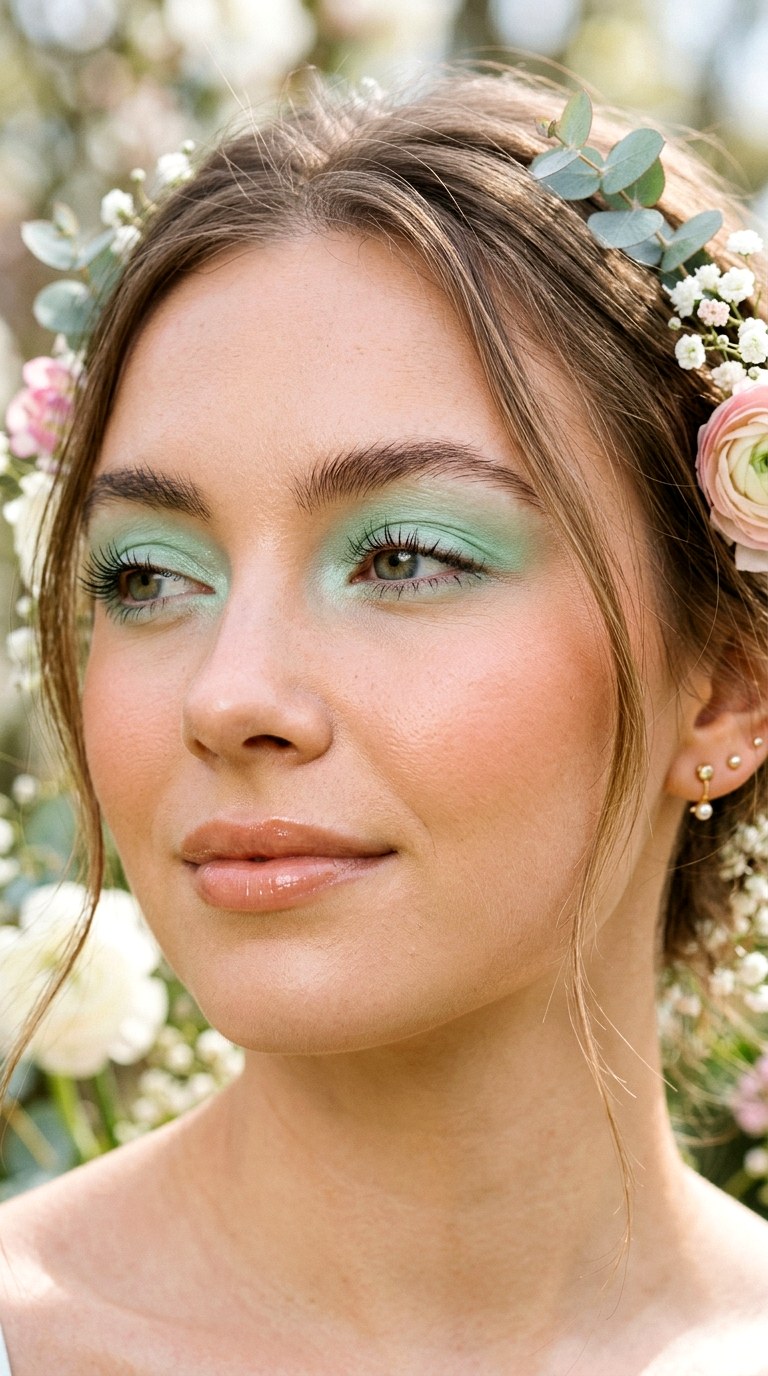 Mint Green Watercolor Lids - 20 Fresh Bloom Beauty Trend 2026