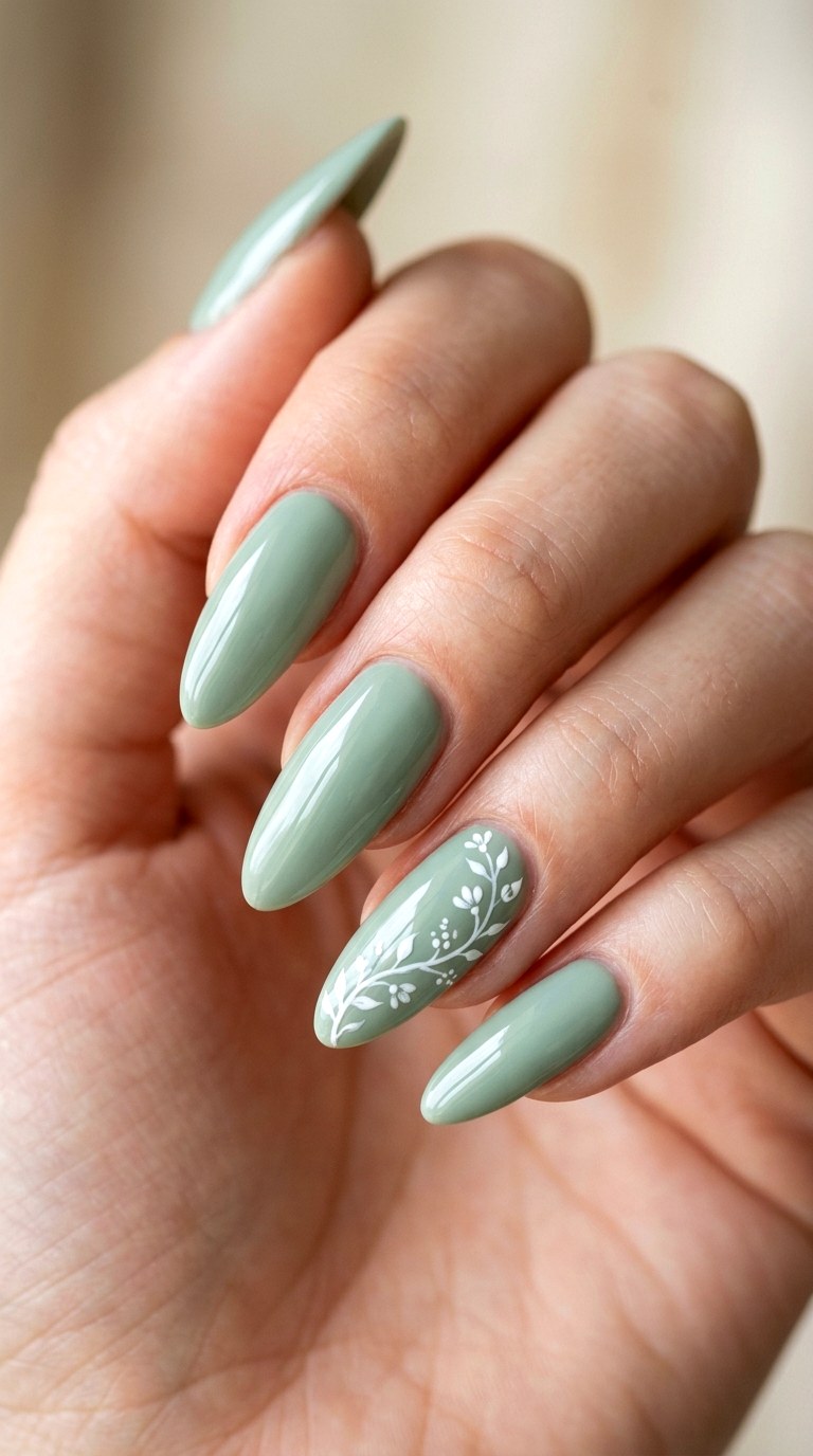 Minty Botanical Serenity - 29 Fun Spring Multicolor Nails