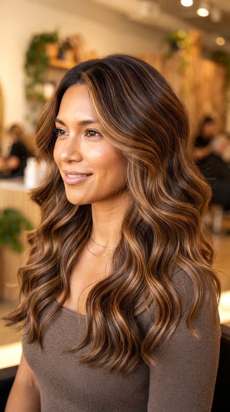 Mocha Balayage Luxe Layers - 24 long brunette hair with layers