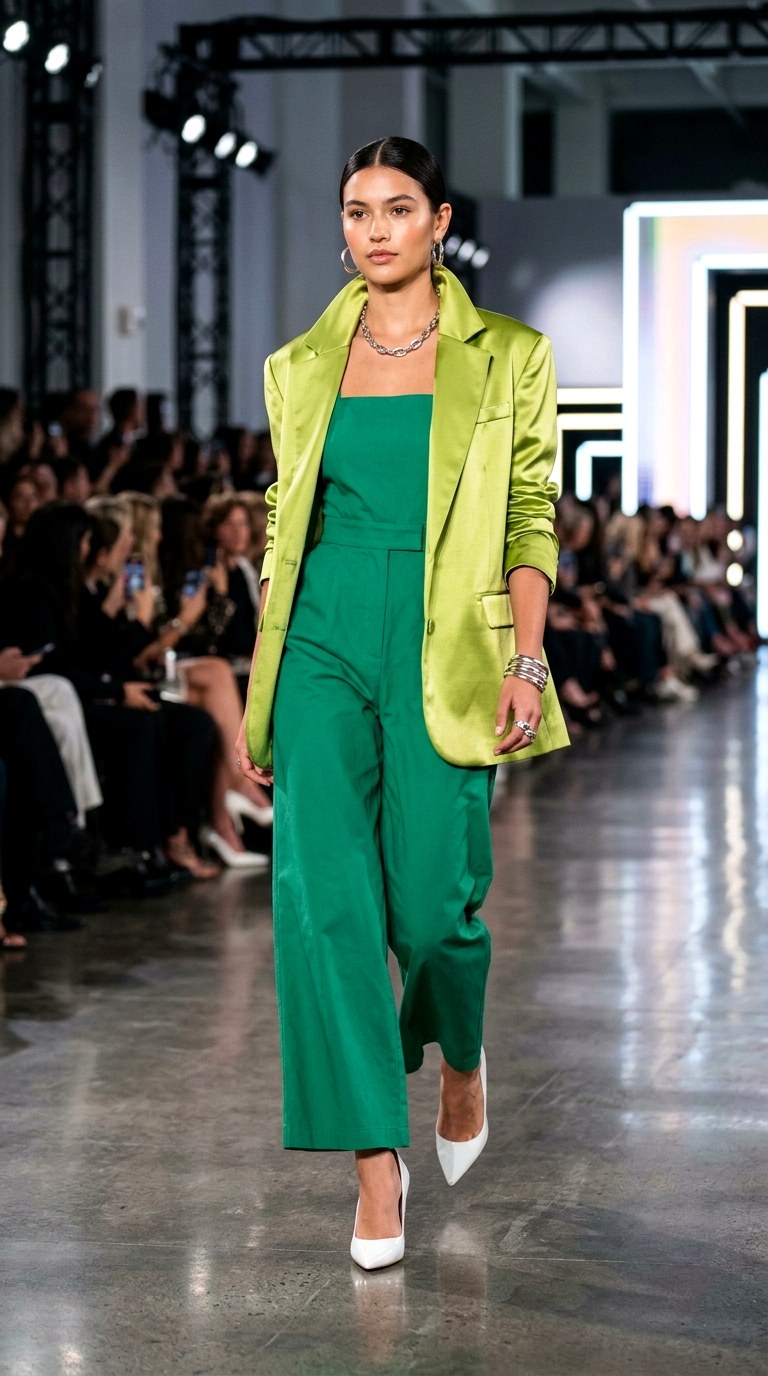 Monochromatic Green on Green - 28 green jumpsuit outfit