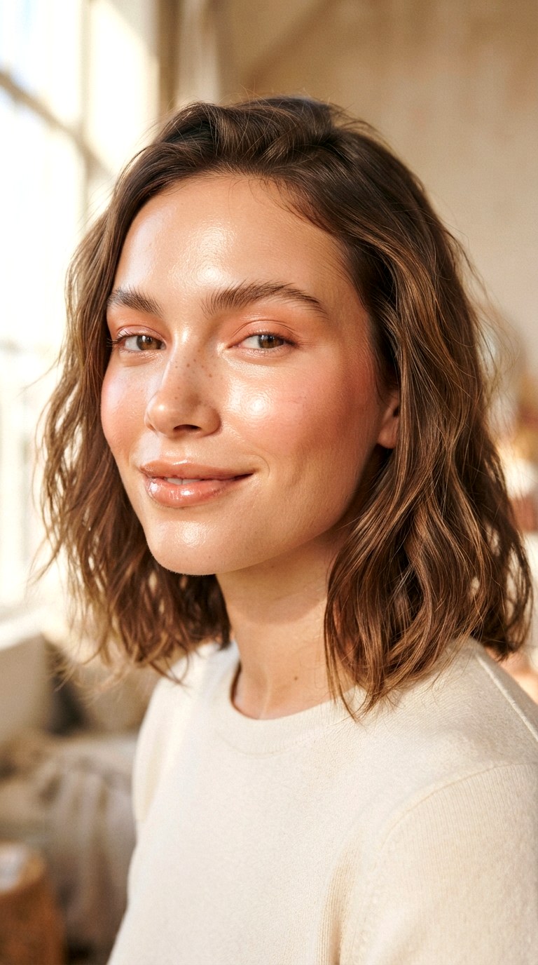 Monochromatic Peach Simple Natural Makeup In Warm Tones - 30 simple natural makeup