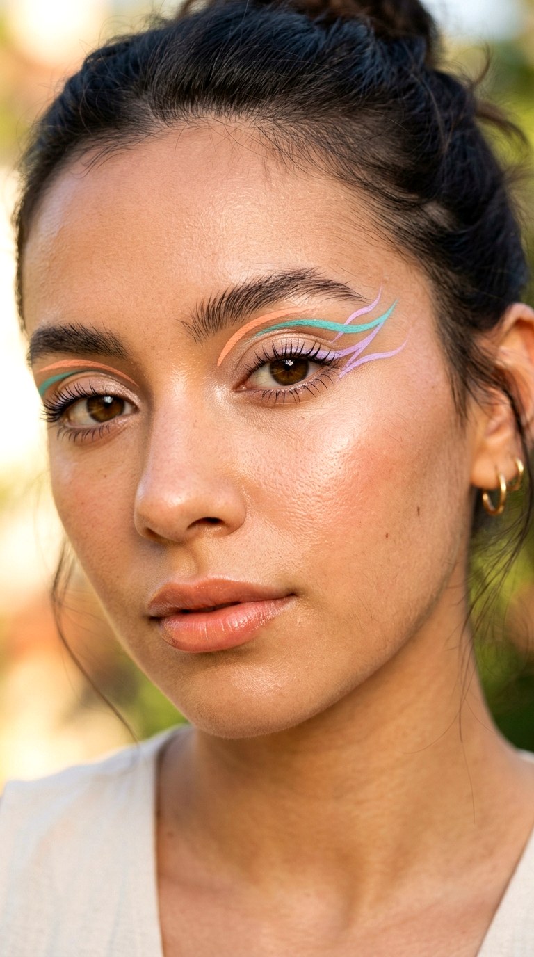 Multicolor Soft Graphic Shapes - 22 Summer Colorful Eye Makeup 2026