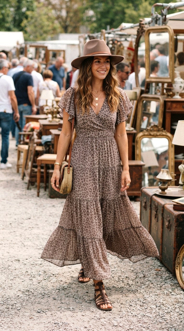 Muted Earthy Animal Print - 21 maxi casual
