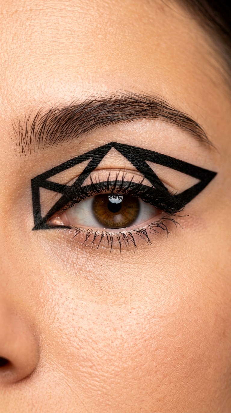 Negative Space Geometric Eyes - 30 creative makeup looks