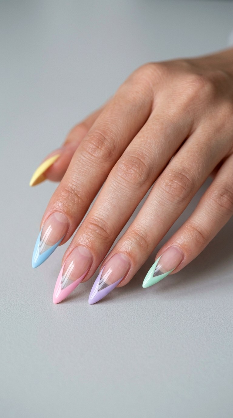 Negative Space Geometric Frames - 27 Fierce Spring Stiletto Nails