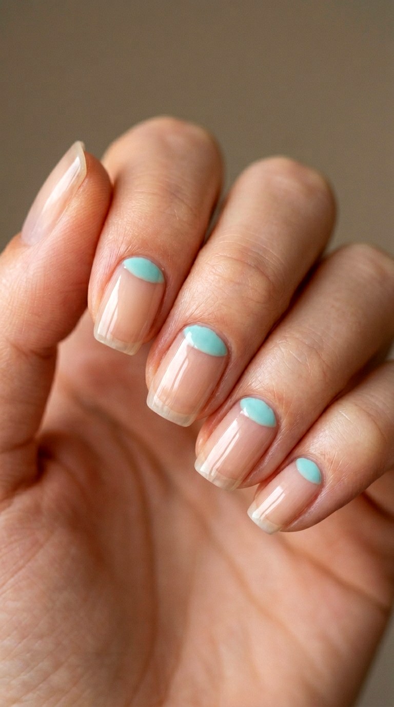 Negative Space Half Moons - 23 Pastel Spring Multicolor Nails