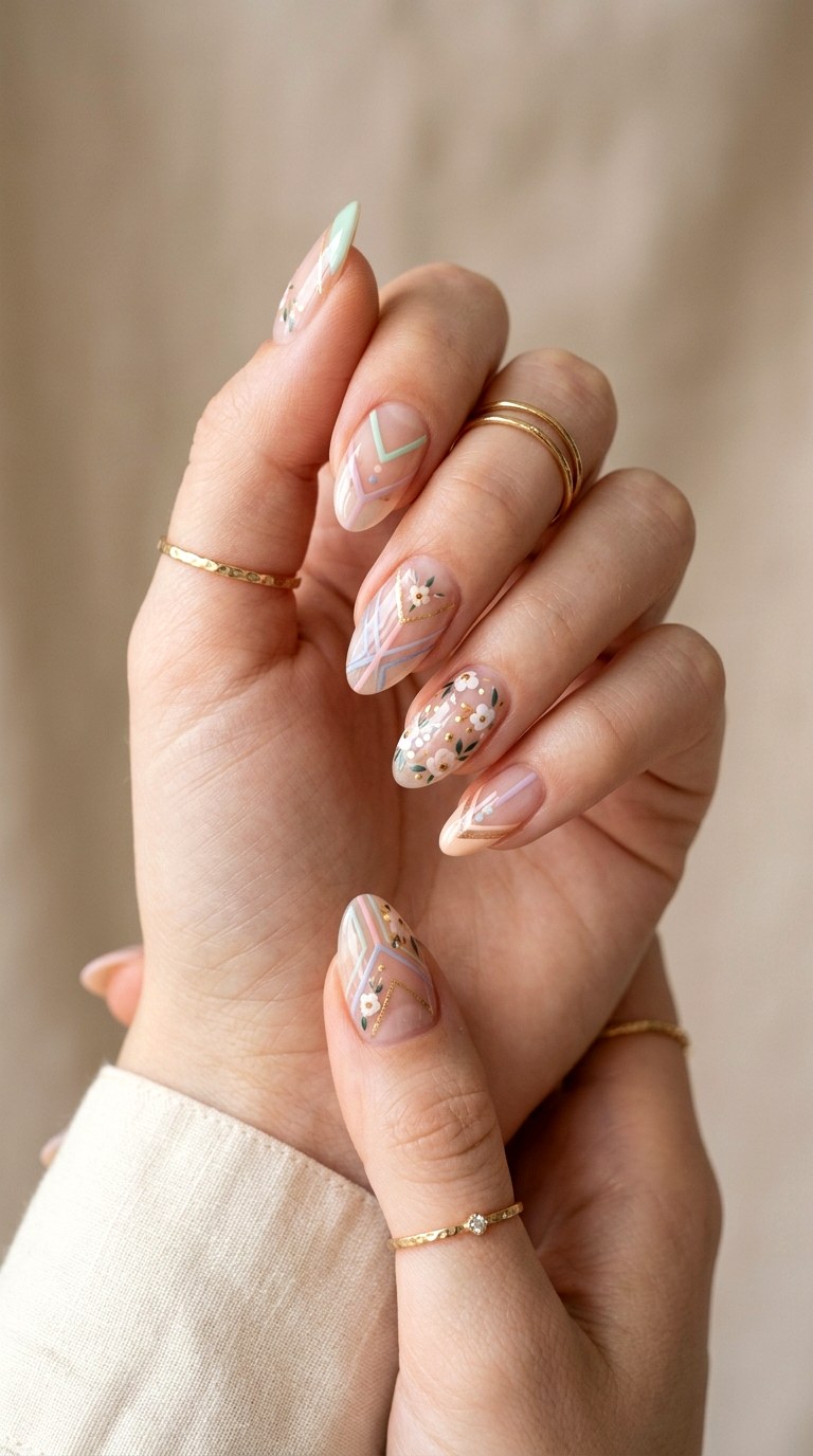 Negative Space Spring Nails - 20 Trendy Spring Nail Art Ideas You Need to Try This Year