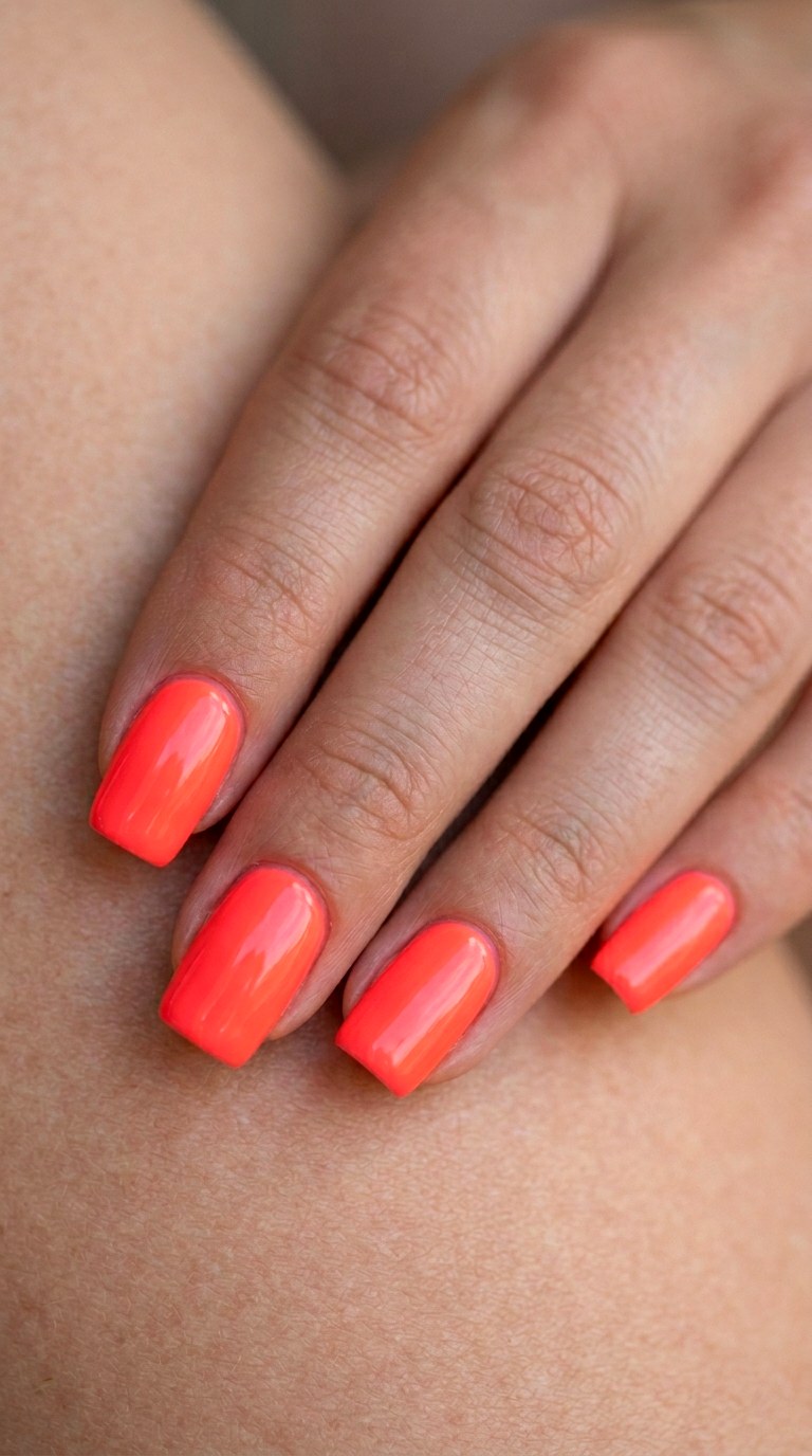 Neon Coral Crush - 29 Beach Summer Acrylic Nails