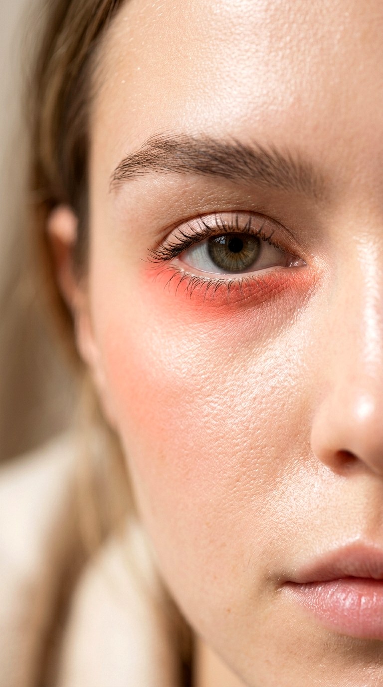 Neon Coral Under Eye Pop - 25 colorful makeup ideas