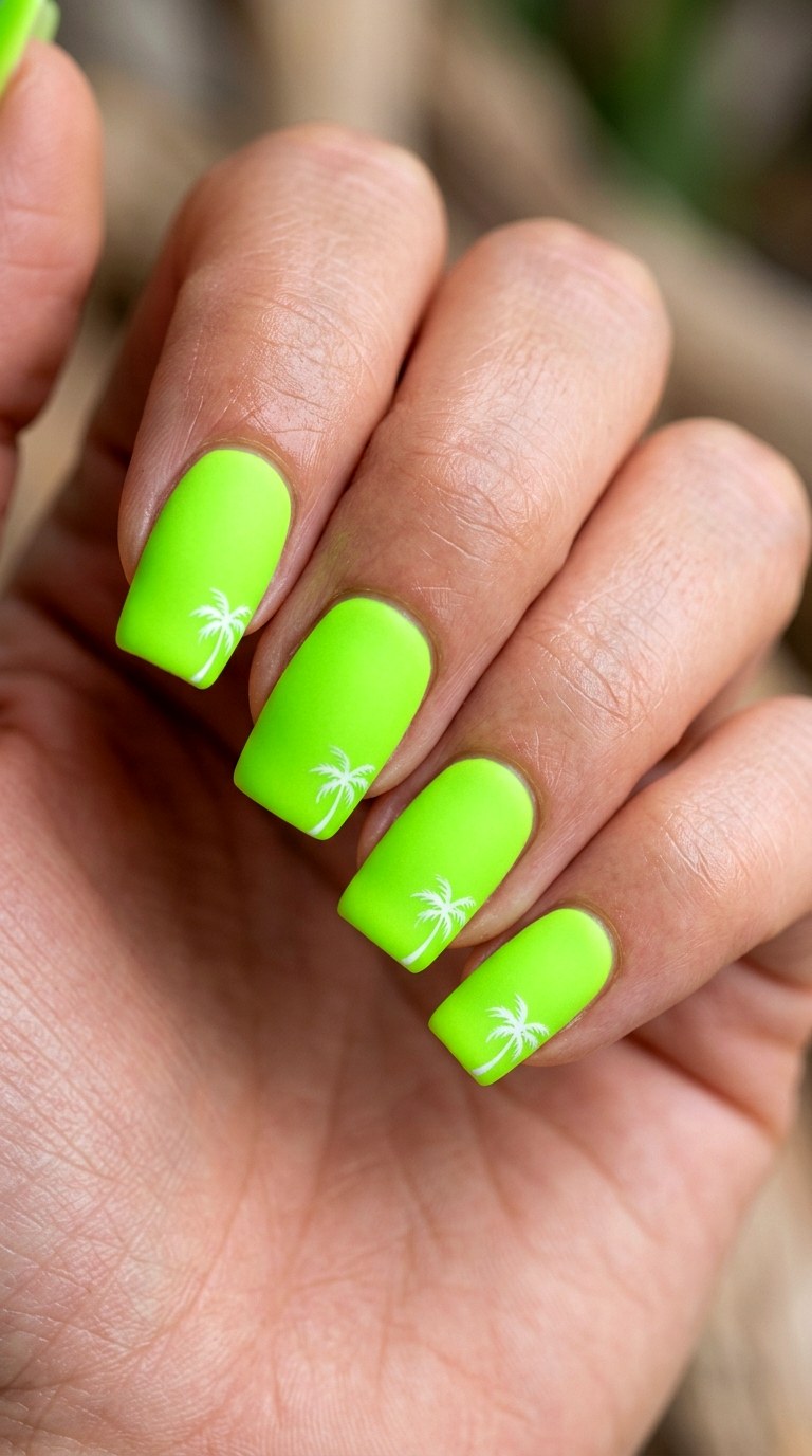 Neon Green Palm Springs - 29 Beach Summer Acrylic Nails