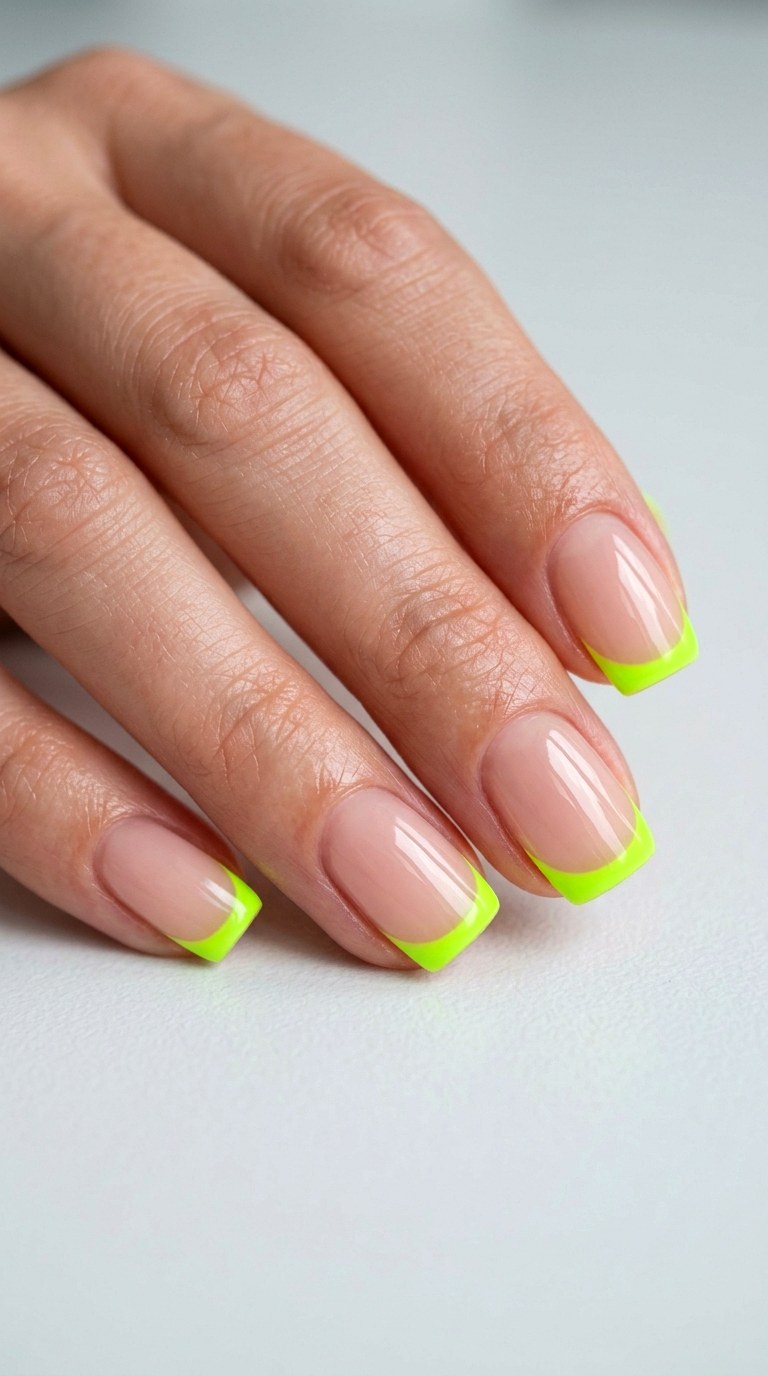 Neon Lime Electric Edge - 28 Quick Spring Color Street Nails