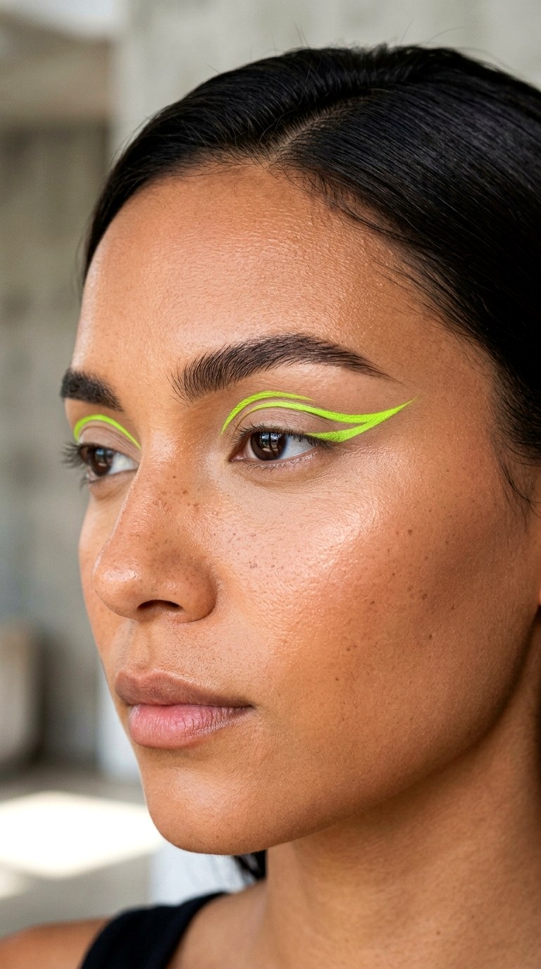 Neon Lime Graphic Liner - 28 colorful eyeshadow looks