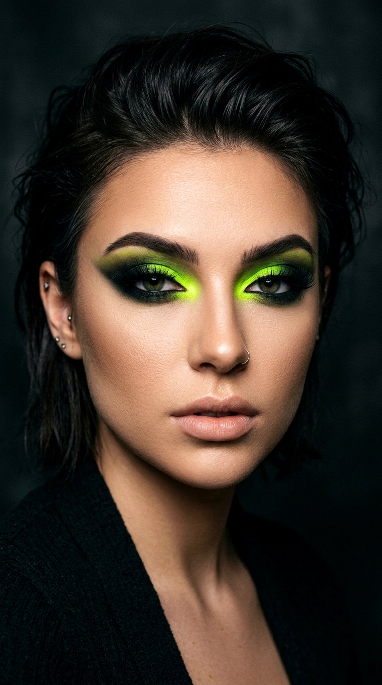 Neon Lime Smokey Eye - 22 Summer Citrus Pop Eyes Lemon, Orange & Lime Shades