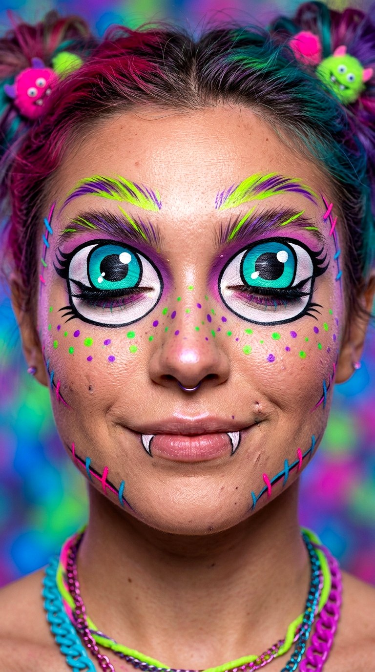 Neon Monster Cutie Makeup - 23 silly makeup