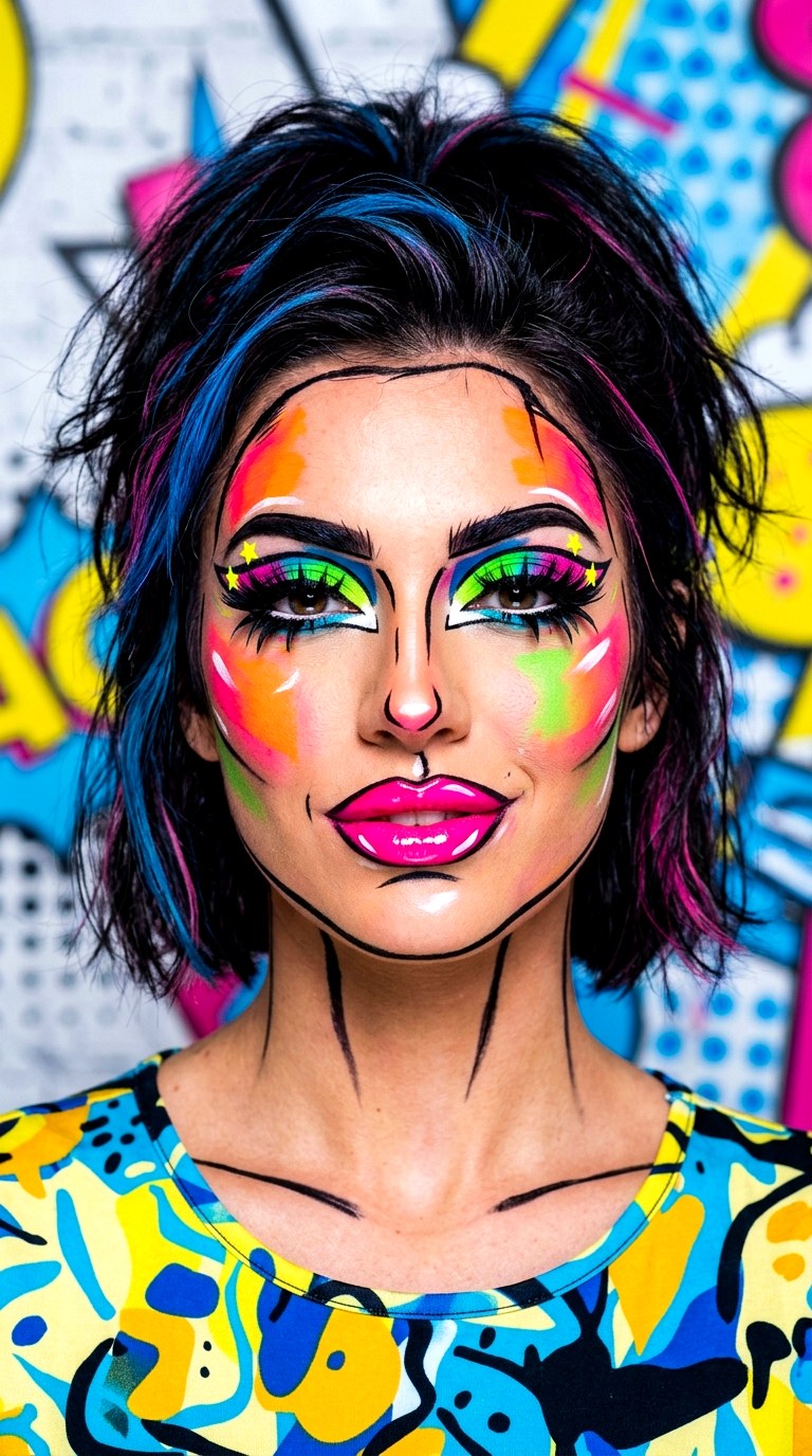 Neon Pop Art Makeup - 26 makeup idea creative