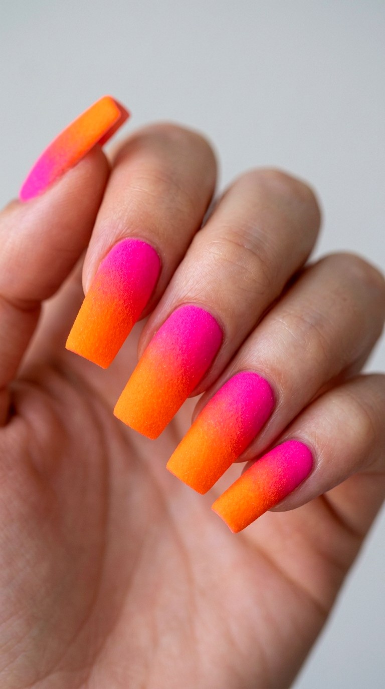 Neon Sunset Dip Powder Ombre - 25 Sunset Spring Ombre Nails