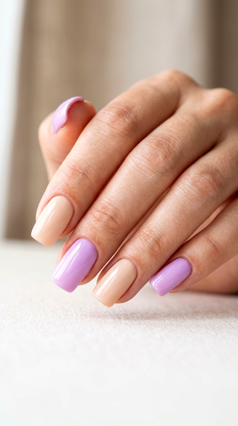 Nude and Lilac Duo - 30 Vibrant Spring Color Street Nails