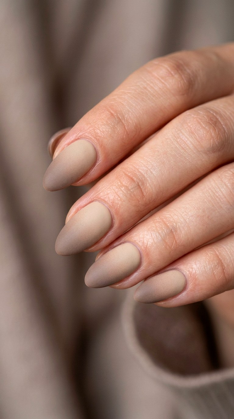 Oat Beige to Warm Taupe - 24 Light Spring Ombre Nails
