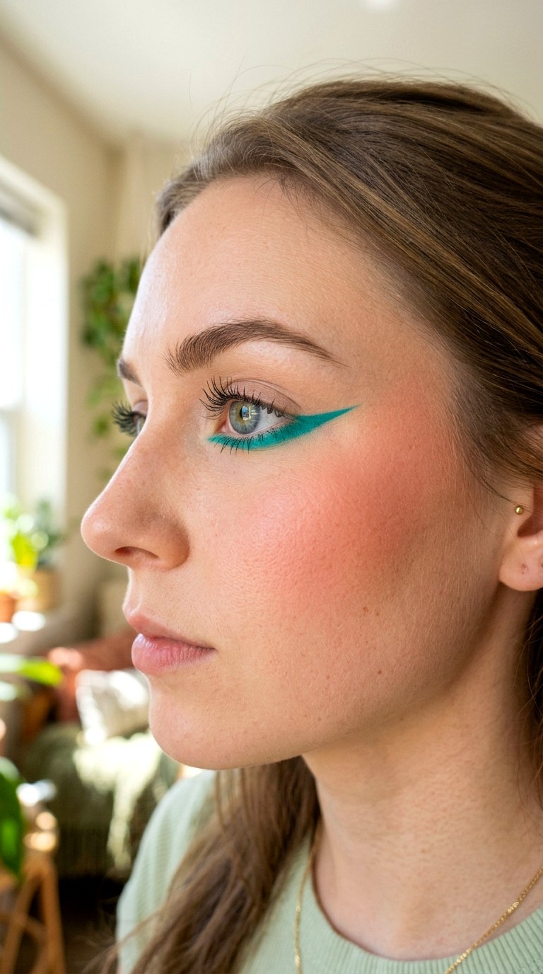 Oceanic Aquamarine Under Eye Wing - 25 colorful makeup ideas