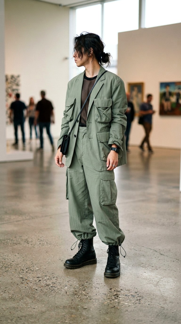 Olive Drab Cargo Hybrid - 21 baggy suit