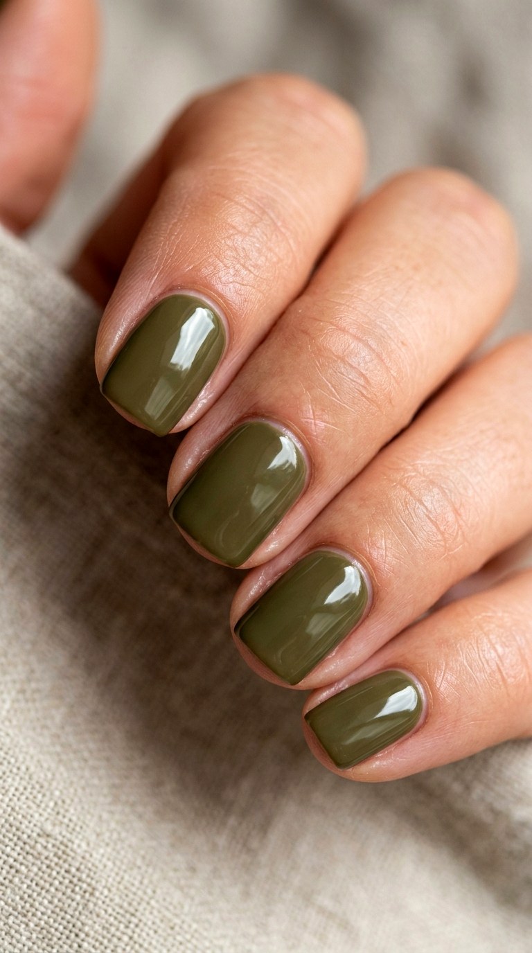 Olive Green Earthy Tones - 27 Cute Spring Color Street Nails