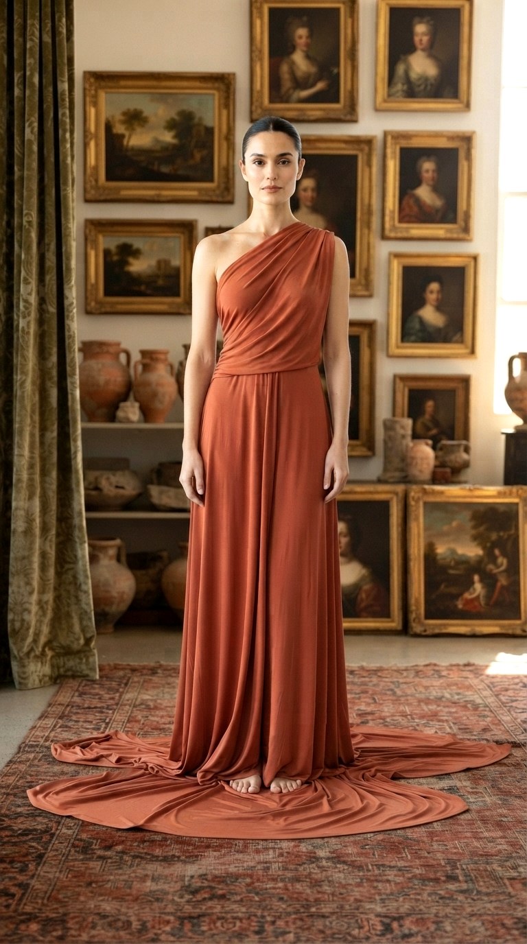 One Shoulder Fluid Jersey - 24 simple maxi dress