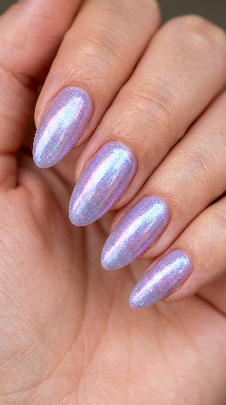 Opalescent Lavender Mist - 30 Professional Spring Acrylic Nails
