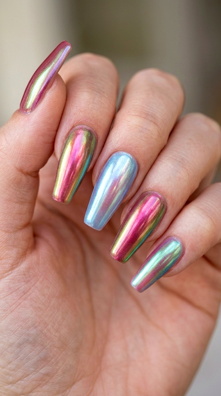 Opalescent Multichrome Flash - 30 Cheerful Spring Multicolor Nails