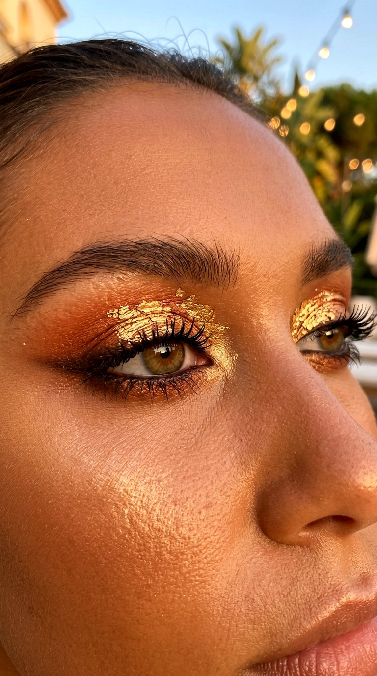 Orange and Gold Foil Eyes - 22 Summer Citrus Pop Eyes Lemon, Orange & Lime Shades