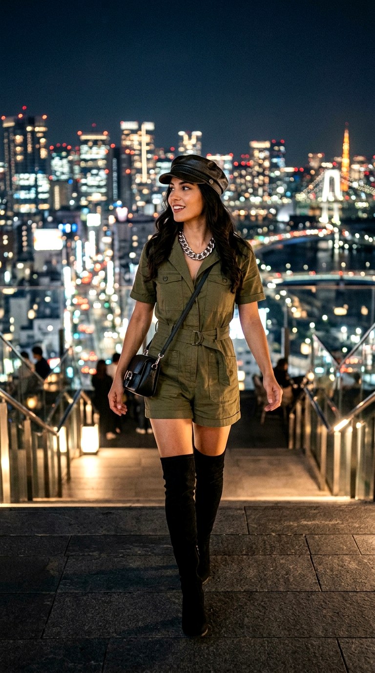 Over the Knee Boots - 28 green jumpsuit outfit