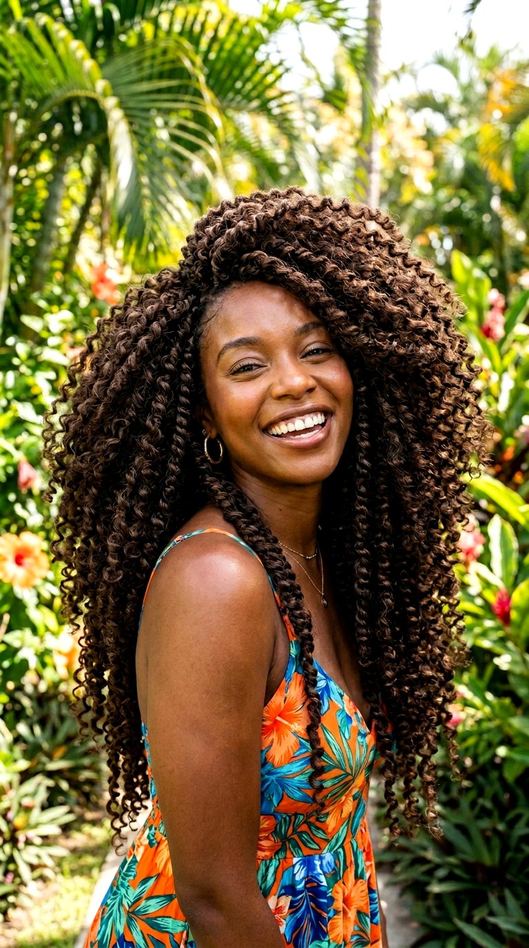 Passion Twists With Water Wave Texture - 21 hairstyle braids