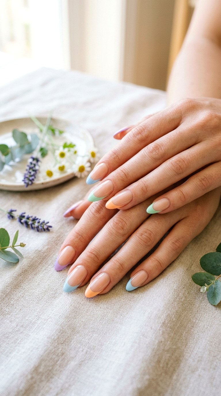 Pastel French Tips - 25 Fresh Spring Nail Colors & Designs You’ll See Everywhere in 2026