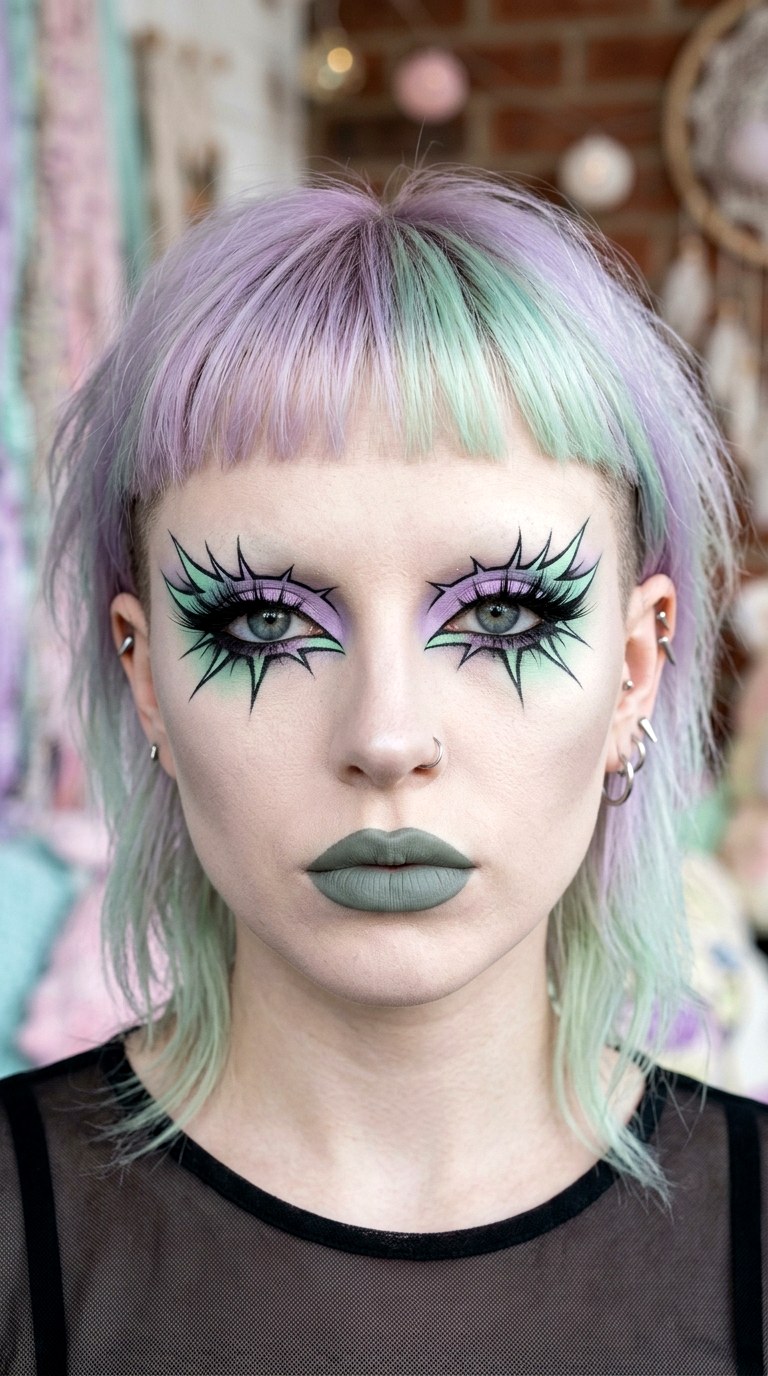 Pastel Goth Fantasy Makeup - 24 colorful makeup