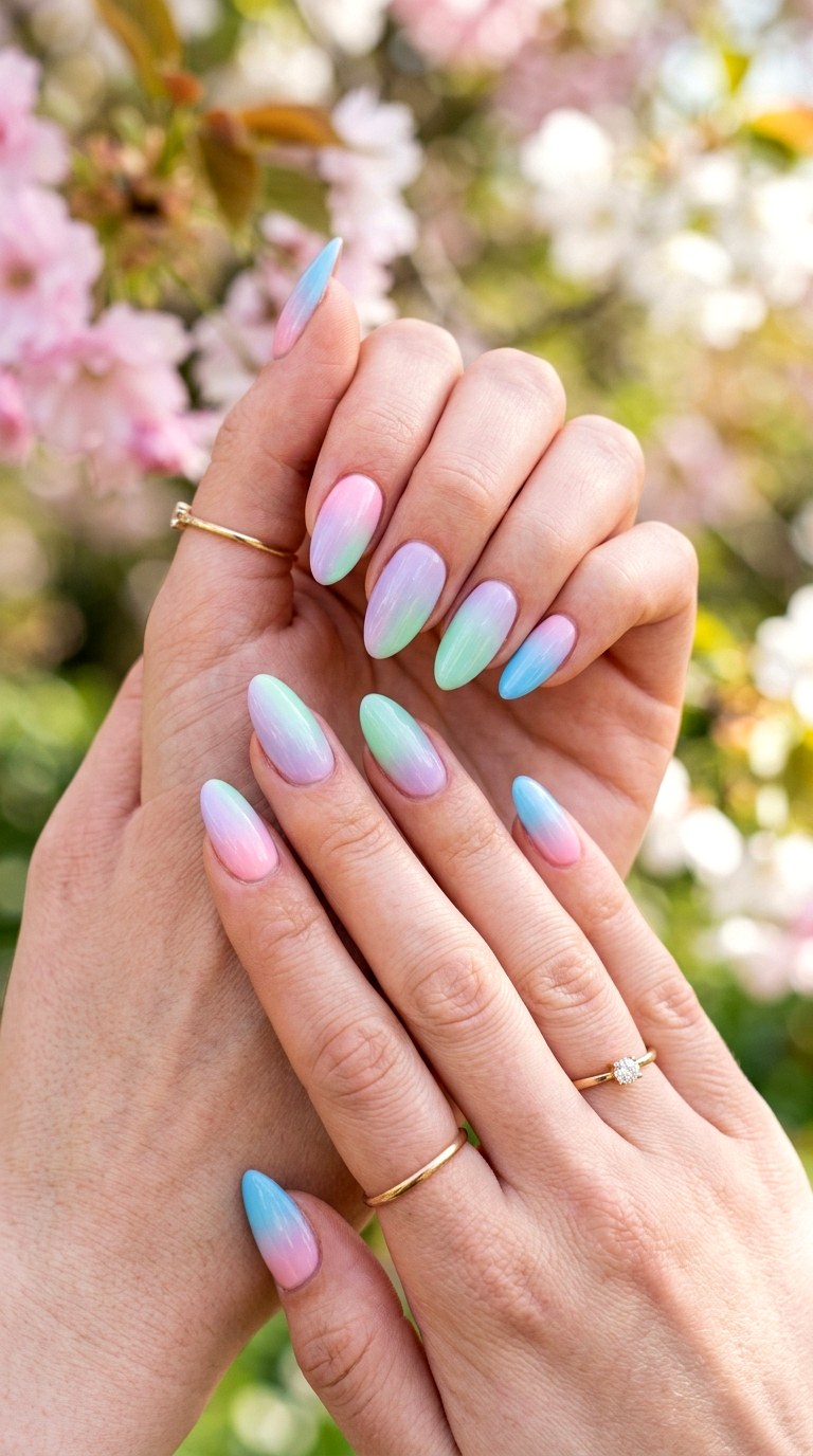 Pastel Gradient Nails - 22 Spring Nail Inspiration Ideas for Your Next Manicure