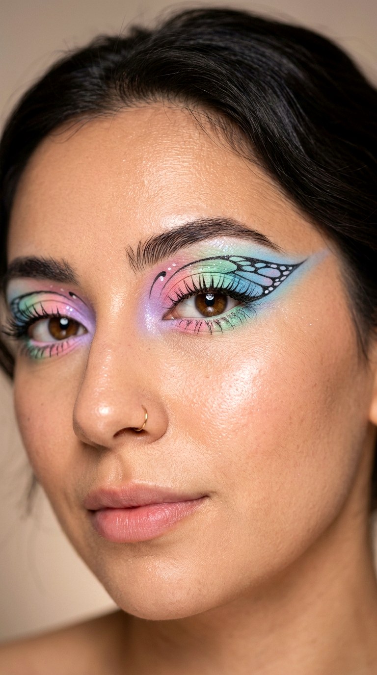 Pastel Gradient Wing Blend - 27 Butterfly Pastel Eye Makeup